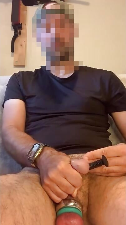 First time with needles through my dick head and massive cum explosion