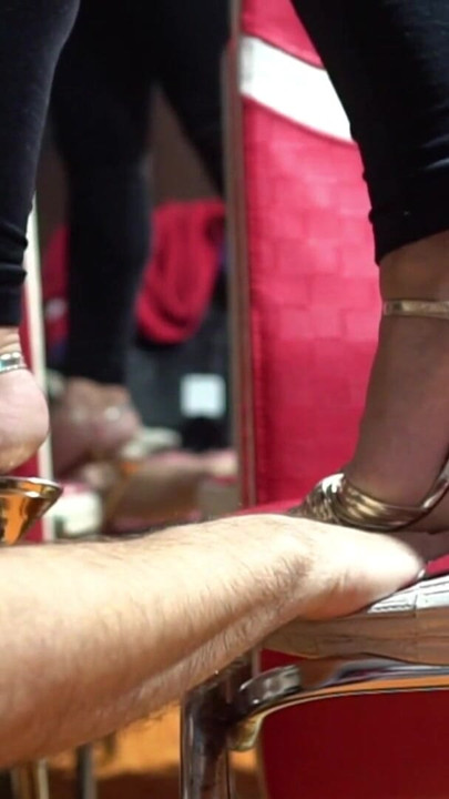 Tramples with heels on the hands | Clip 1