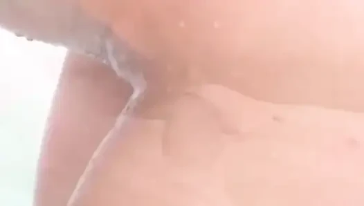 Muscular Stud Pounds Brunette Babe Poolside in Intense Fuck