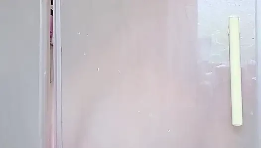 Hiding in the shower......