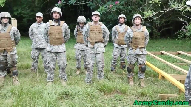 Military hunk assfucked after outdoors bj