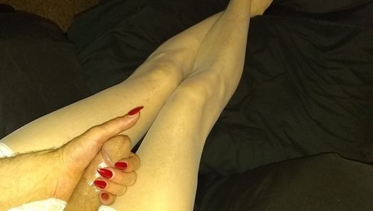 Playing with my dick, with my nails done