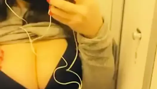 Big Boobs Reveal In Plane
