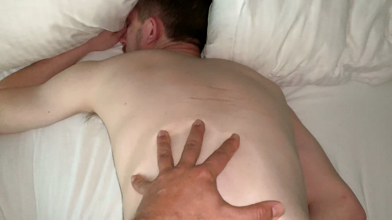 Daddy gives lucky boy a load.