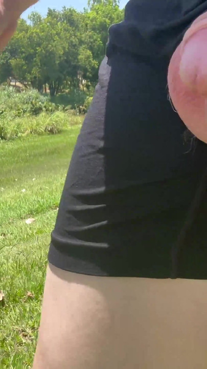 Spectacular moment from "Straight guy out flashing his cock in the hot sun."