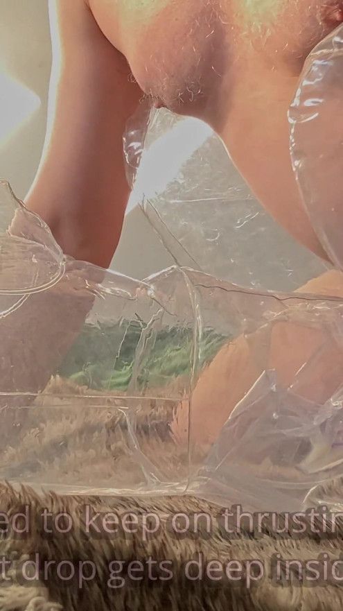 Fuck edging and creampie a clear transparent doll while watching porn - I tell you how it feels | Clip 1