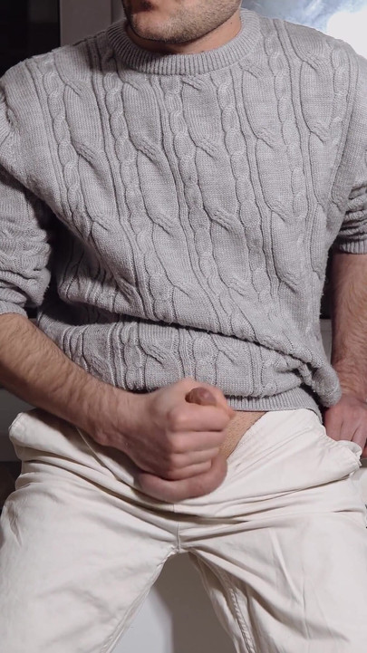 Emotional moment from "A young guy jerks off his dick and cums loudly"