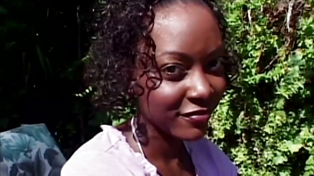 Curly Ebony College Cutie Rides Thick White Cock