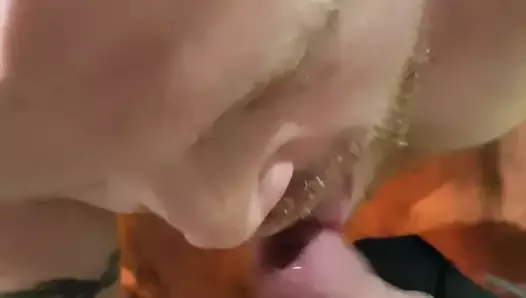 Another sucks my cock and gets a facial