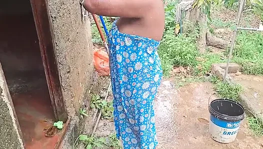 Hot Step Mom Bathing Outdoor
