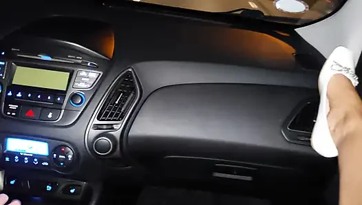 Stepmom goes for a drive in the evening with her stepson