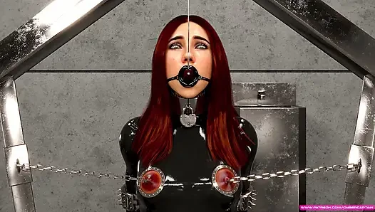Black Widow - 3D Hardcore Metal Bondage and Latex Catsuit