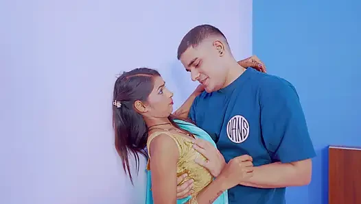 Sexy slim bhabhi seduce by her devar when she was alone sitting in the balcony