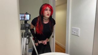 Goth Trans Girl Jerking Off