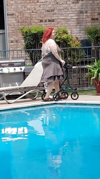 Summer Has Arrived! Time for the First Visit to the Pool Sexy Big Nurse Vicki Style!