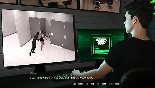 In Security: Silly Girl with Big Tits and Ass Is Sucking off Mr. Big Dick Boss Man in His Office - Episode 7