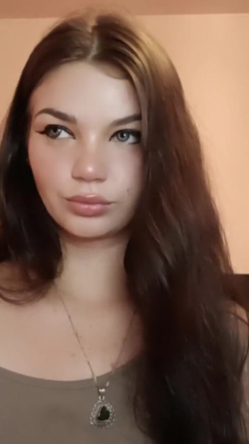 Hot teen thick latina brunette with blue eyes teases you with slow smoking | Clip 1