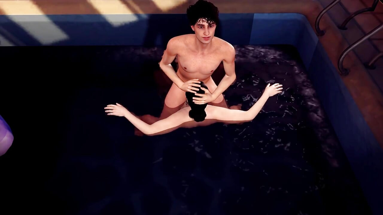 Stepson Using Esmeralda's Throat in an Draining Pool