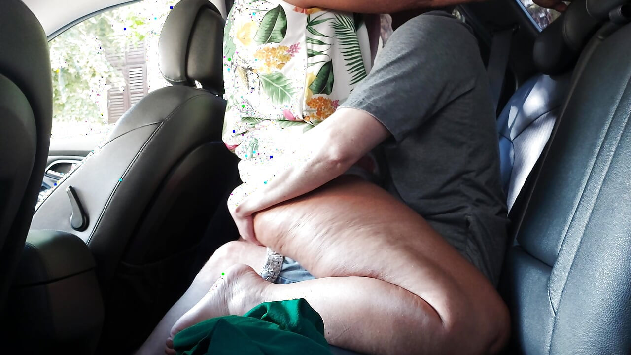 Stepmom rides her stepson in the car in public