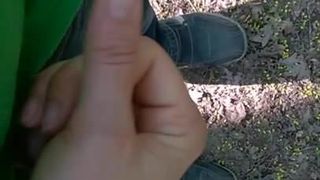 Handjobs in forest from the wife no cum