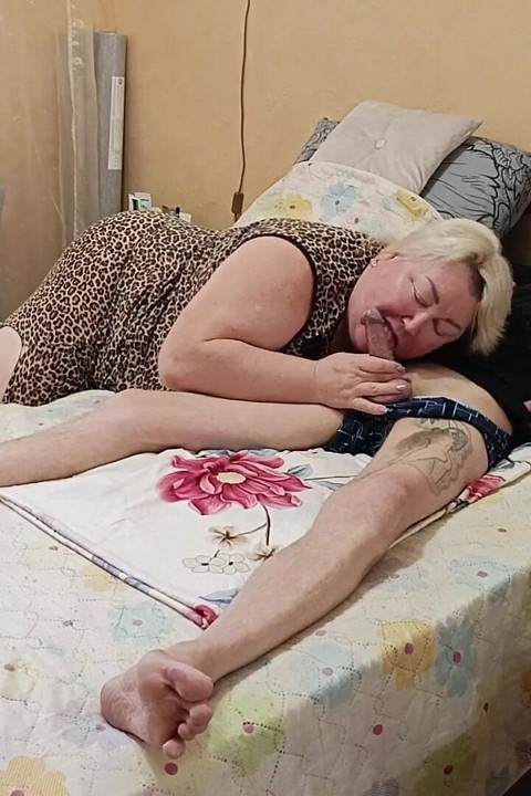 Stepmom Swallows a Mouthful of Cum After Sucking