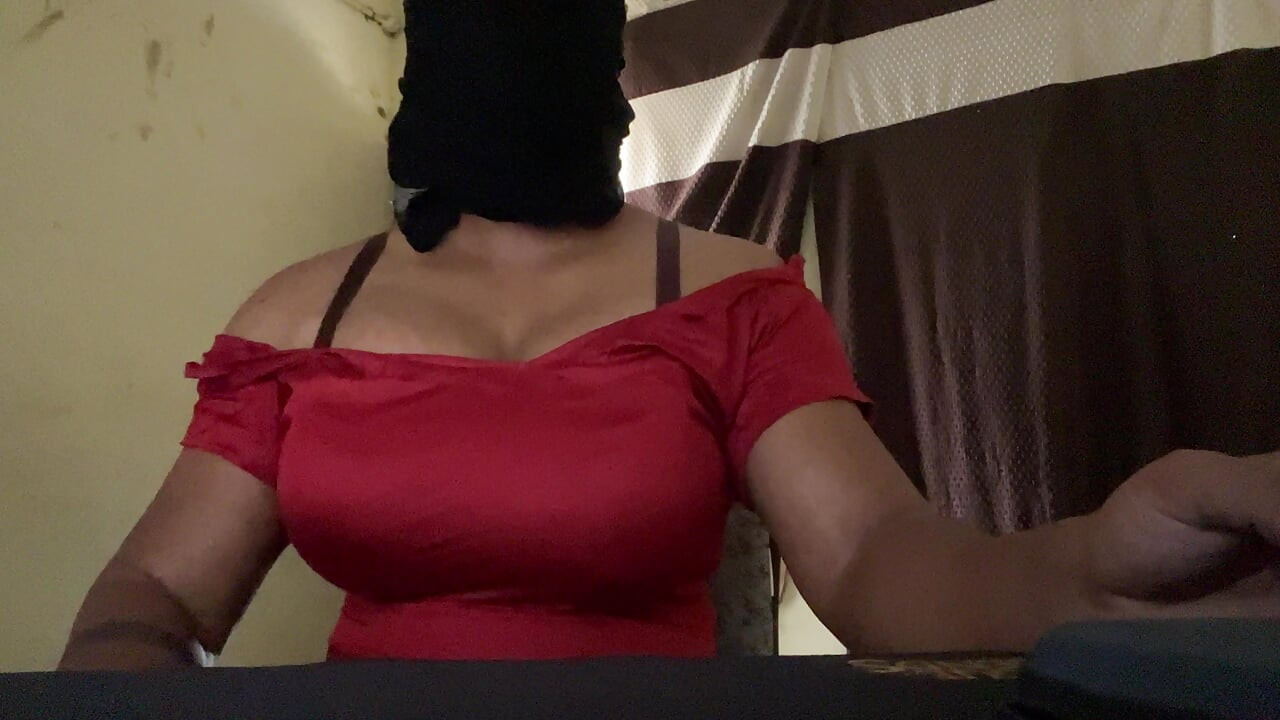 big boobs crossdresser teasing in red suit salwar