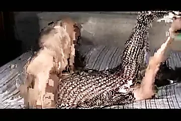 old man fucks a thick chick (he licks his cum off her tits)