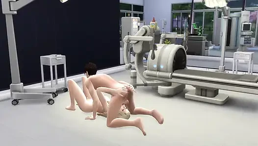 Doctor can't resist beautiful patient. The Sims