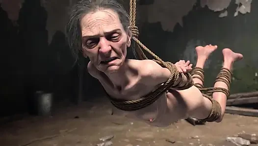 Elderly Granny Tied up - Terrified yet Craving Dick in Her Old Pussy