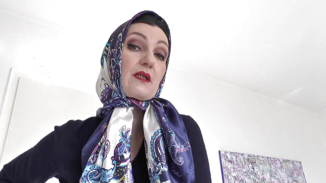 Satin Headscarf Fashion Show and Cumming on a Scarf, JOI, Lady Victoria Valente