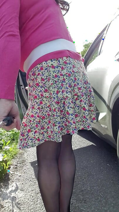 Just parked in layby, a little view of my panties
