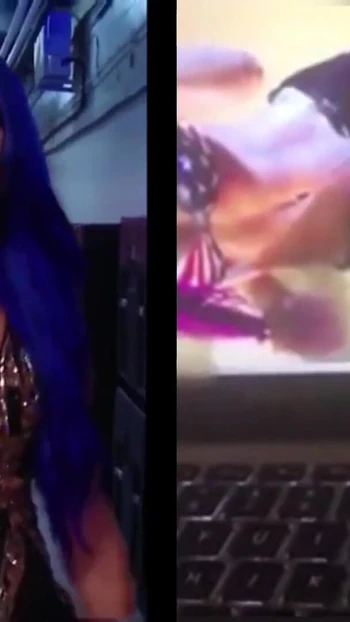 Powerful moment from "WWE Sasha Banks Cum Compilation"