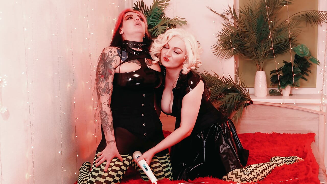 Curvy Lesbian Fetish Play - Blonde and Brunette Worship, Finger & Fuck in Full Fetish Gear