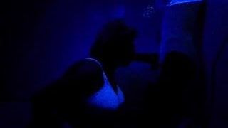 crossdresser sucking under  black light