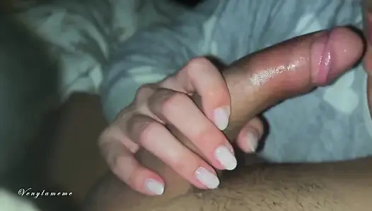 Bedtime Blowjob and Handjob for My Husband Before We Go to Bed