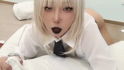 Sexiest Chinese Ladyboy Won't Be Satisfied With Small Cock,She Takes a Real Pleasure On BBC