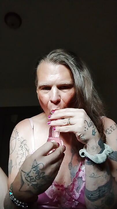 Pretty in pink: toy sucking&titty play