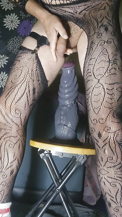 Stretching my ass with huge toy and fisting myself until I prolapse