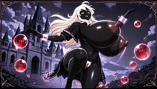 Karanlık büyücü kız şatosunda dans ediyor (ai animasyonu)