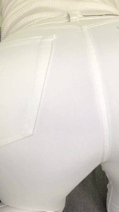 White Jean Couch Fart Destroys