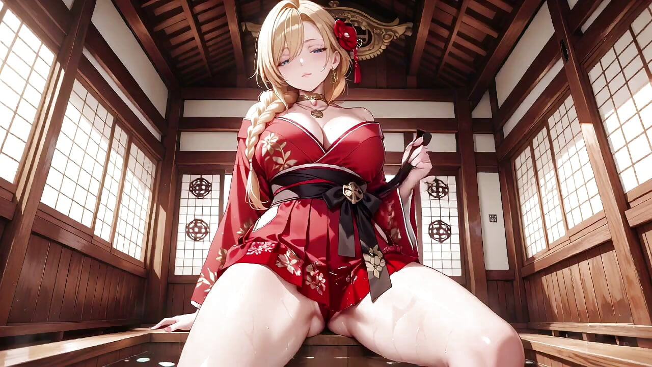 Red & Black Miko! 금단의 신사 기도, 하이슬릿 하카마 노출, 황금 여신의 젖은 시선!