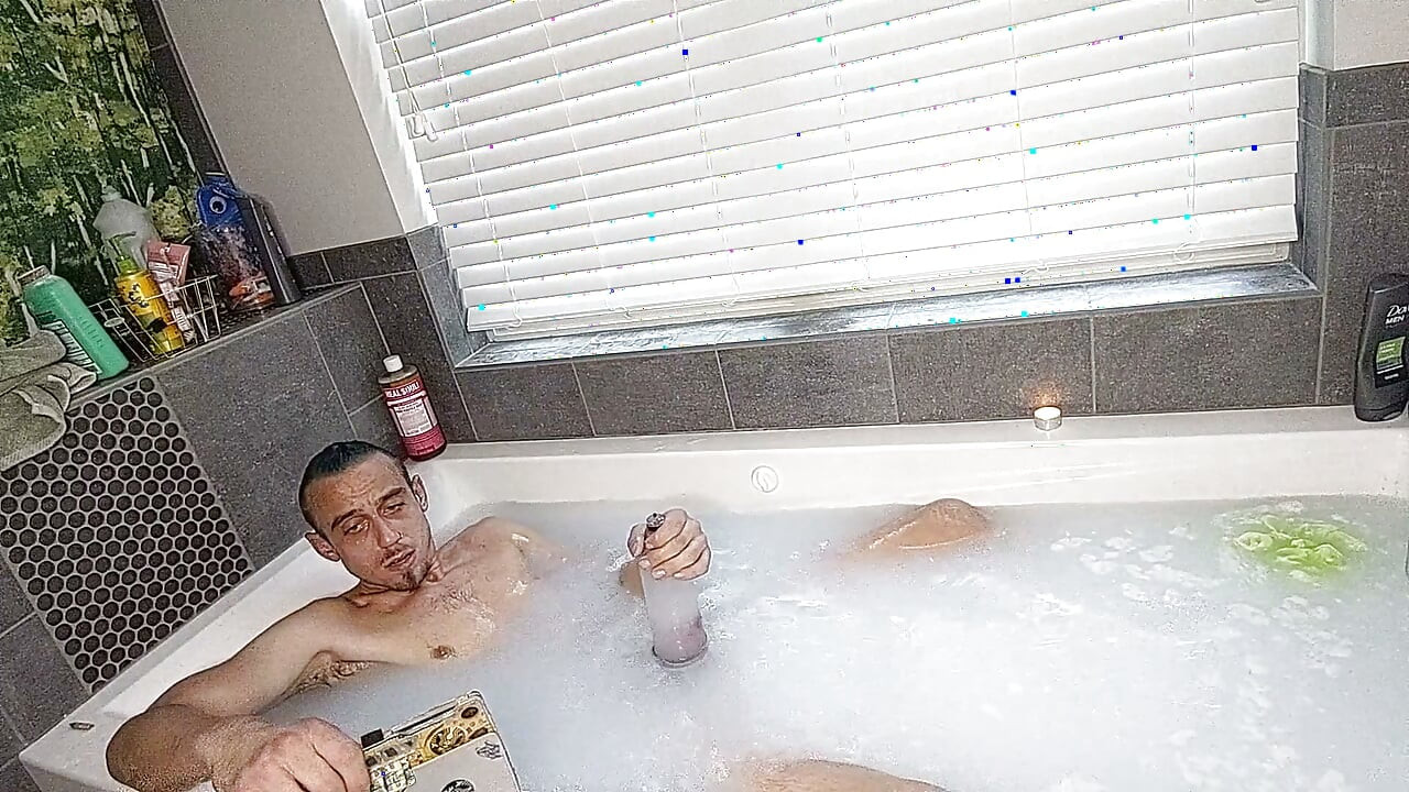 Bored as Hell Pumping My Cock in the Tub with My Bathmate
