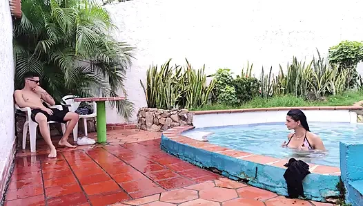 I Fuck My Latina Stepmom in the Bathroom of My House After Fucking Together in the Pool Real Amateur Sex