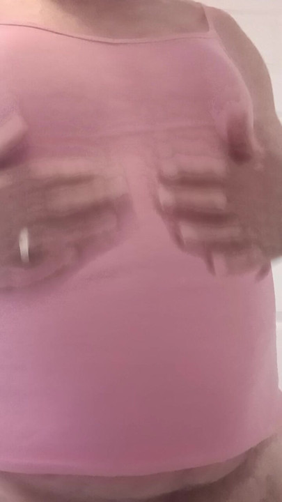 Trying on wife's skimpy top gets me hard.