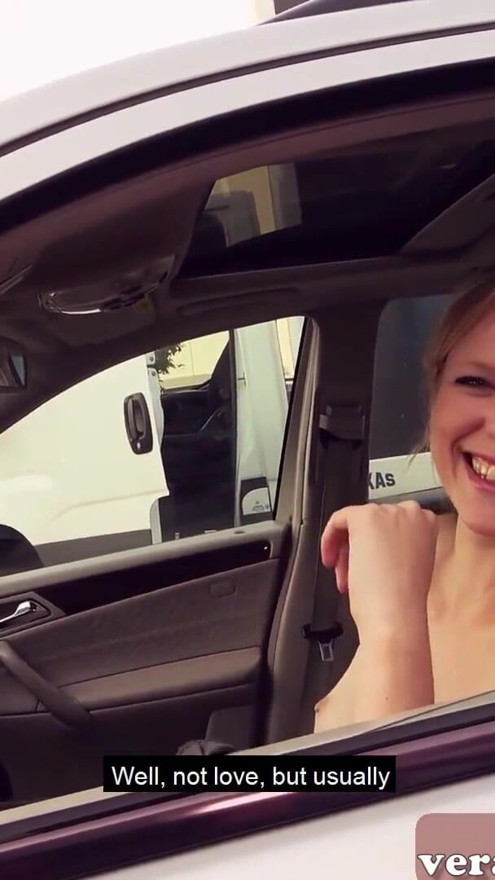 German blonde with small tits and tattoos during an outdoor sex date | Clip 1