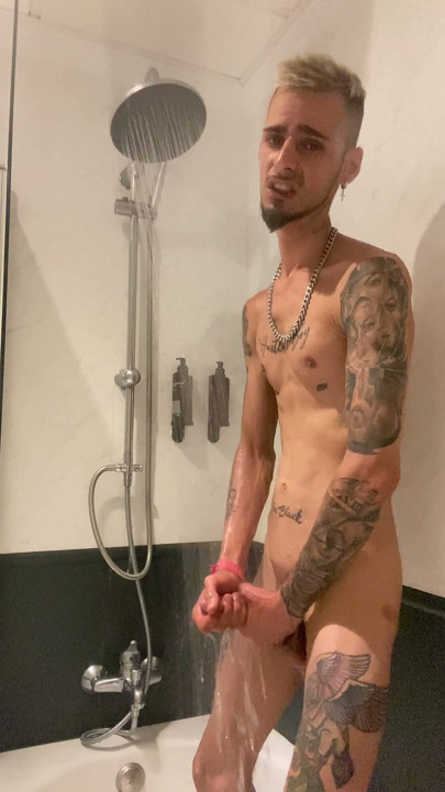Shower and Masturbate in Hotel