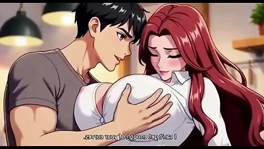 Stepmom teach stepson a special recipy in sexy style in kitchen