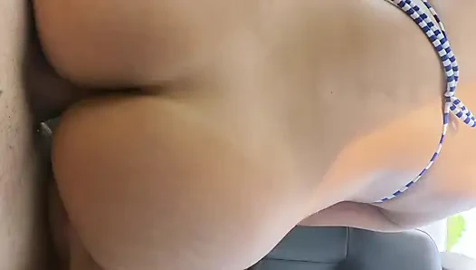 I Travel with My Stepsister, She Puts on Her Bikini and I Fuck Her in the Ass Right There on the Road