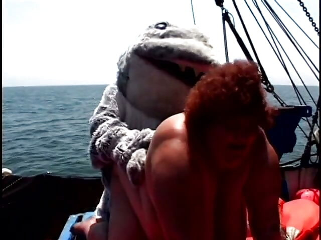 The Huge Bitch Gets Fucked and Creamed by a Man in a Dolphin Costume