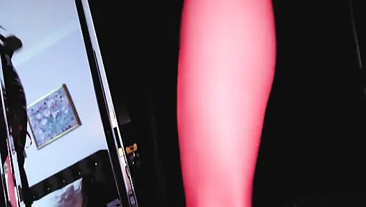 Nyonya eva latex dewi vinyl merah femdom solo bdsm fetish mengkilap milf dominatrix